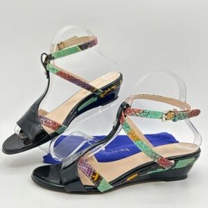 AQUATALIA WOMEN SIZE 8.5 BLACK PRINT SANDAL